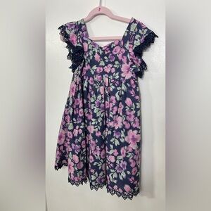 Cynthia Rowley Pink and Navy Floral Kids Dress